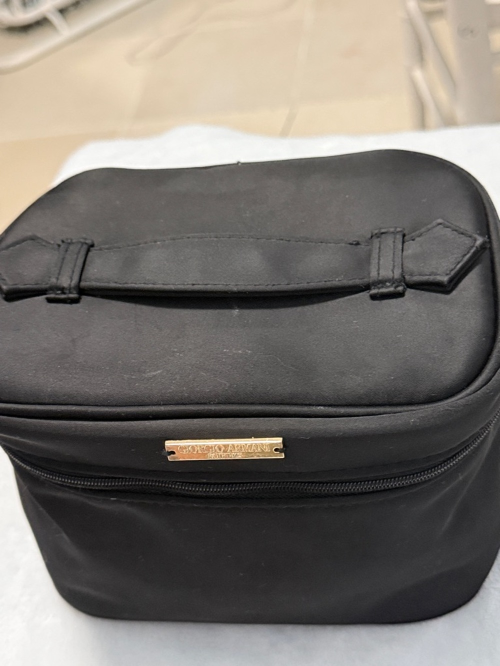 Black Giorgio Armani Travel Toiletry Bag